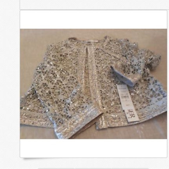 Kay Unger silver sequins overlay bolero jacket - Picture 3 of 3